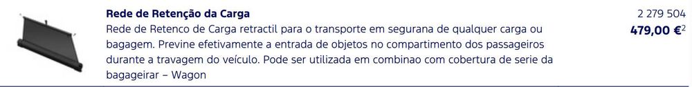 Rede retenção carga Ford Focus Station
