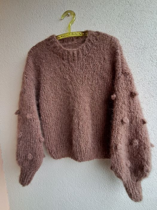 Puszysty sweter z Alpaki i Merino.Handmade.