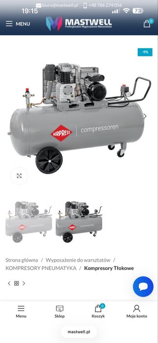 Kompresor tłokowy 200l