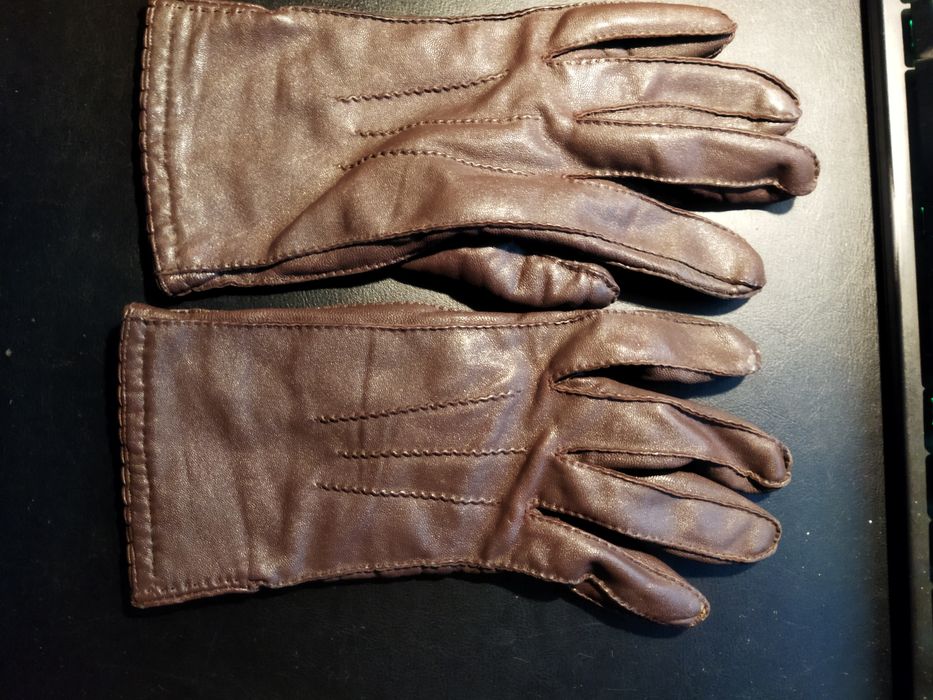 skórzane rękawiczki brązowe