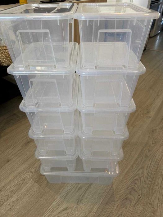 11 caixas c/ tampa para organização Samla Ikea