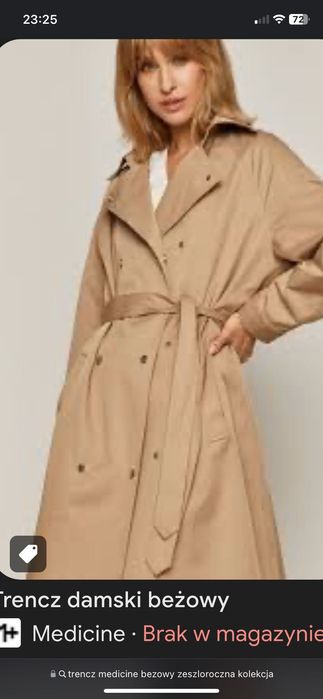 TRENCZ damski MEDICINE rozm s gratis ZARA