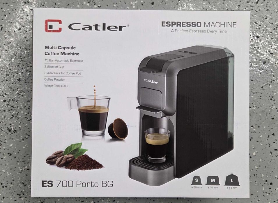 Ekspres do kawy CATLER ES 700 Porto BG (3 systemy kapsułek) NOWY