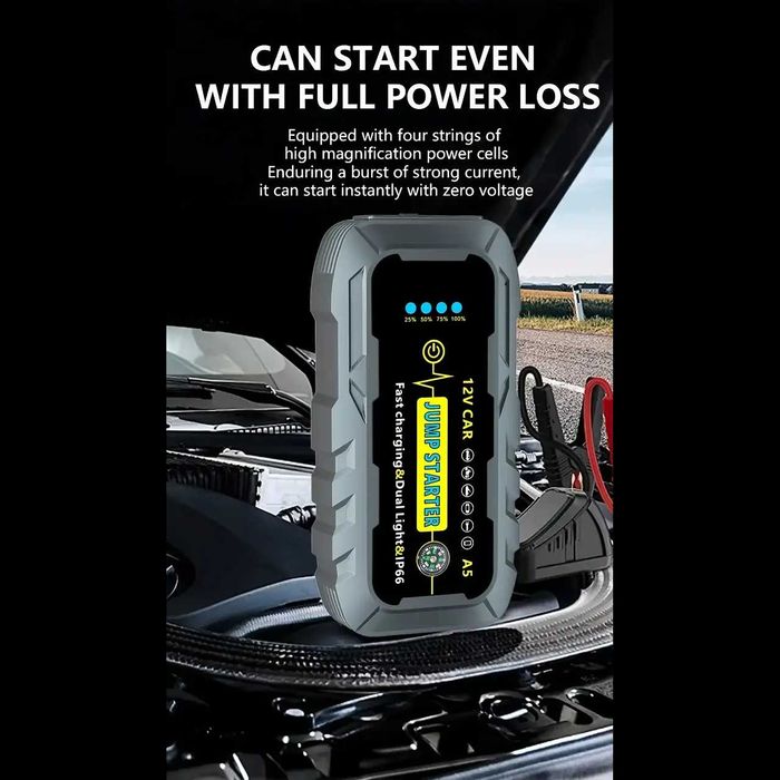 D75-BOOSTER Jumpstarter arrancador 1000A 12V om Duplas Saídas USB