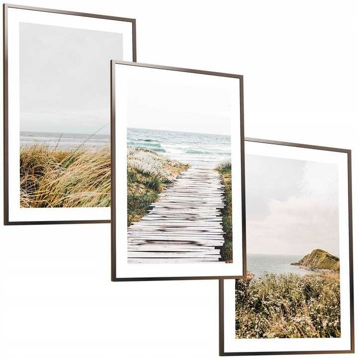 30x40 obrazy w ramie plakaty ramka MORZE TRAWA FALE NATURA BOHO