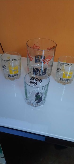 Conjunto 3 copos de Whisky VAT 69 com recipiente para gelo