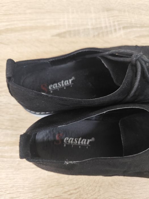 Półbuty damskie zamszowe na platformie Seastar Blue r. 40