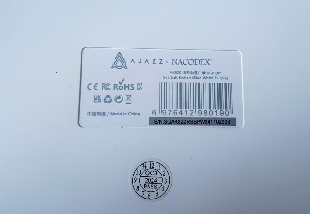 Ajazz Ak820 Sea Salt Switch