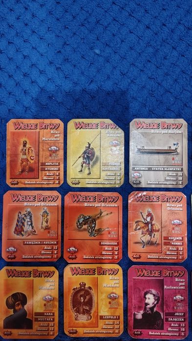 Karty Wielkie Bitwy Star Foods 34szt. 3zł za sztukę