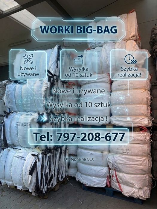 Big bag bagi begi worki nowe i uzywane na kamien gruz smieci ! TANIO !