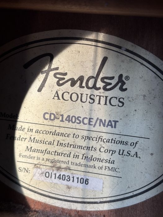 Gitara Fender acoustic CD 140SCE/Nat