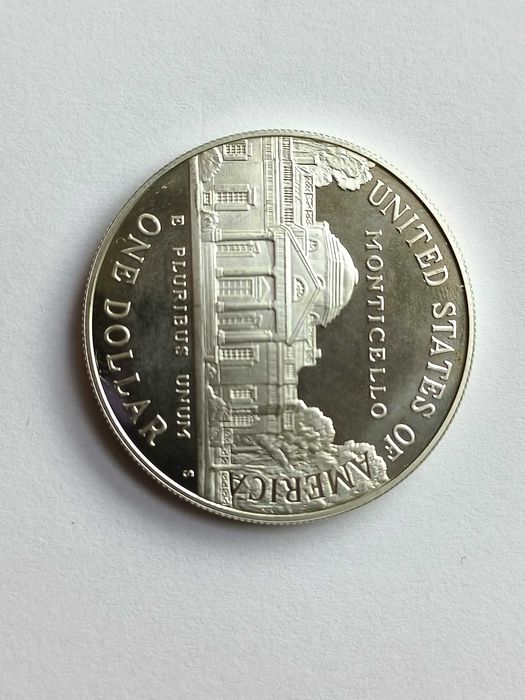 USA 1 Dolar 1993 rok Tomas Jefferson Srebro Ag 900 mennicza L