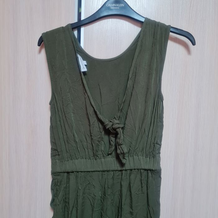 Warehouse Kombinezon długi zielony khaki na ramiączkach r. S z kieszen