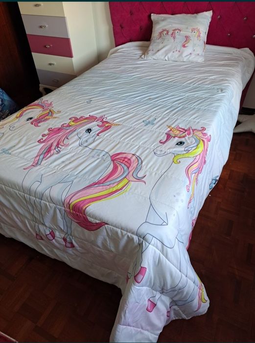 Edredão cama solteiro/corpo e meio