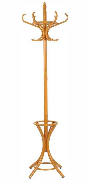 Wieszak stojący drewniany dąb jasny