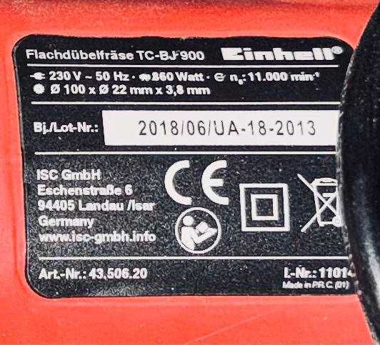 Фрезер ламельный Einhell TC-BJ 900