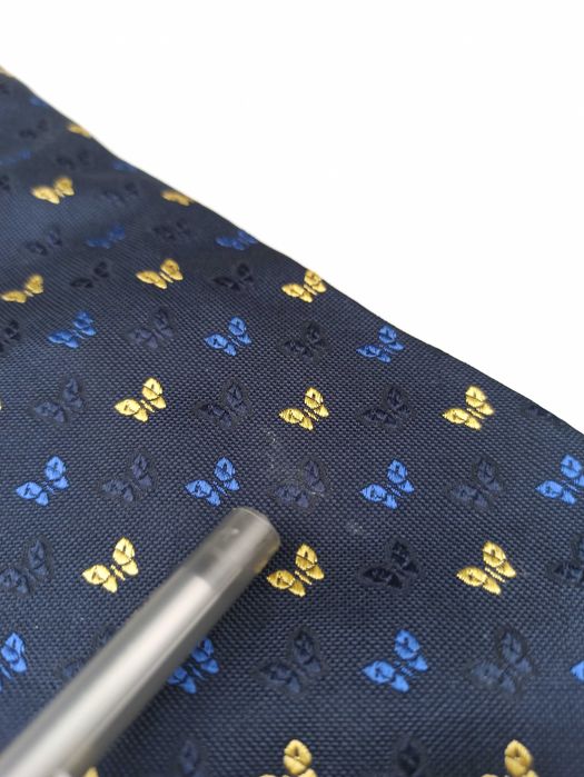 Riorgio Redaelli granatowy jedwabny krawat w motyle sap84