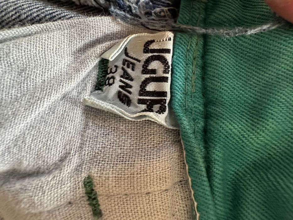 Turecki jeans komplecik 38 marmurek zielone wstawki