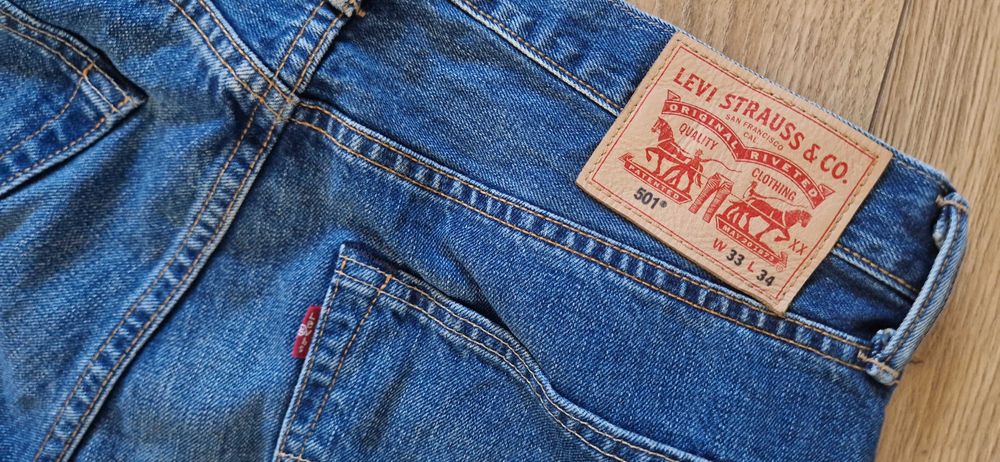 Jeansy Męskie Levi's 501 – W33 L34 – Proste Nogawki