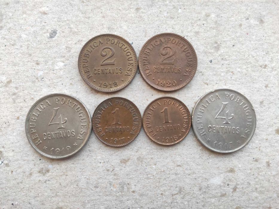 Conjunto 6 Moedas 1 Centavo + 2 Centavos + 4 Centavos