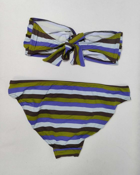 Strój kąpielowy dwuczęściowy bardotka bikini w paski 42 XL ST0255