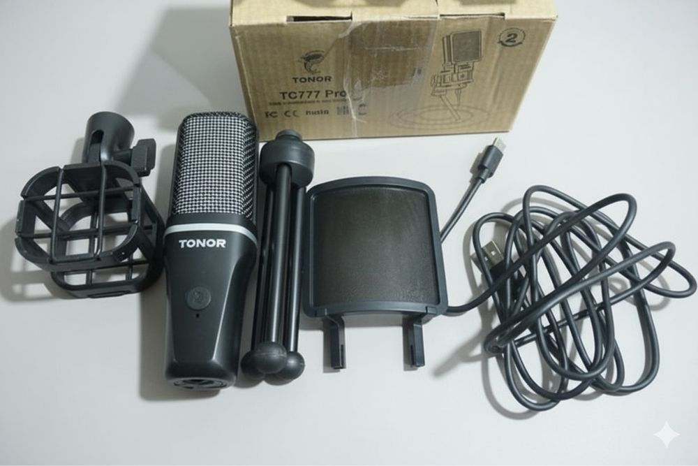 Микрофон USB мікрофон   TONOR  RGB Стрім Запис YouTube з підставкою