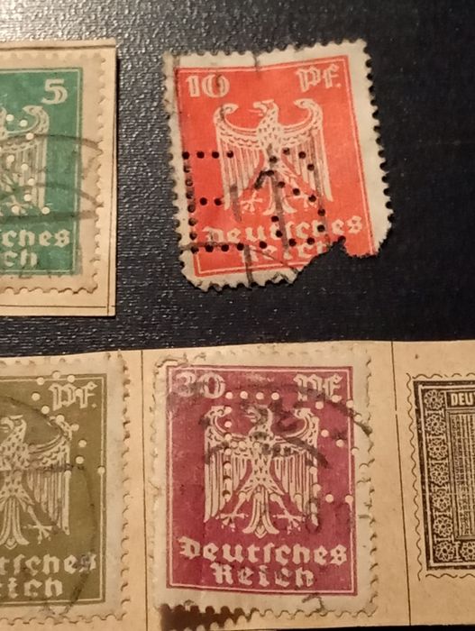 5 selos pfennig Alemanha Germany - Aguia Imperial	1924