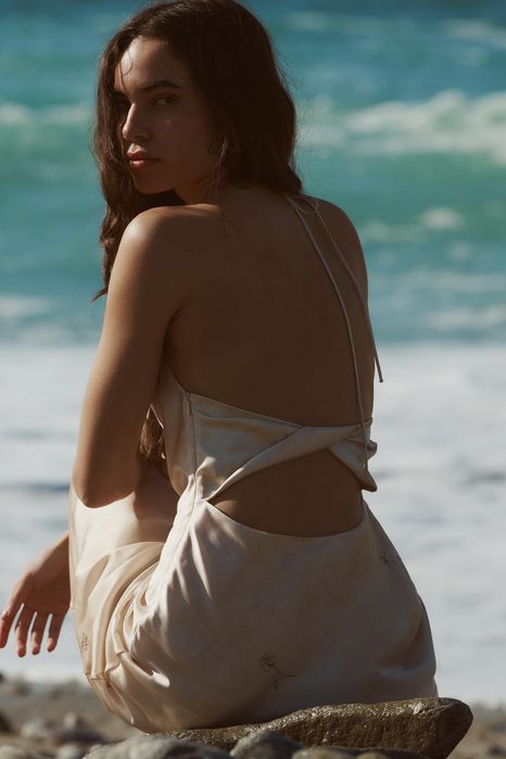 Сатиновое нежное Платье Zara в бельевом стиле