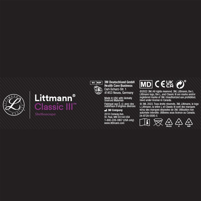 3M Littmann Classic III 5620 – stetoskop lekarski, czarny, 69 cm