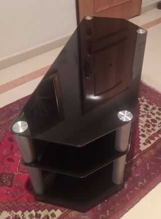 Móvel TV Vidro Preto Temperado