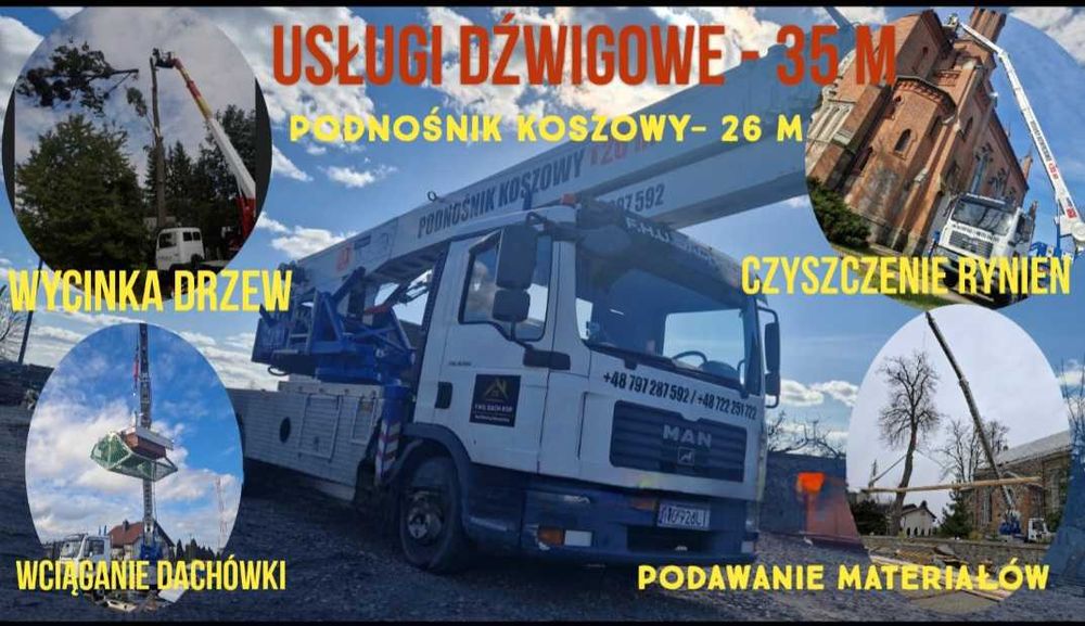 Podnośnik koszowy, Usługi dźwigowe