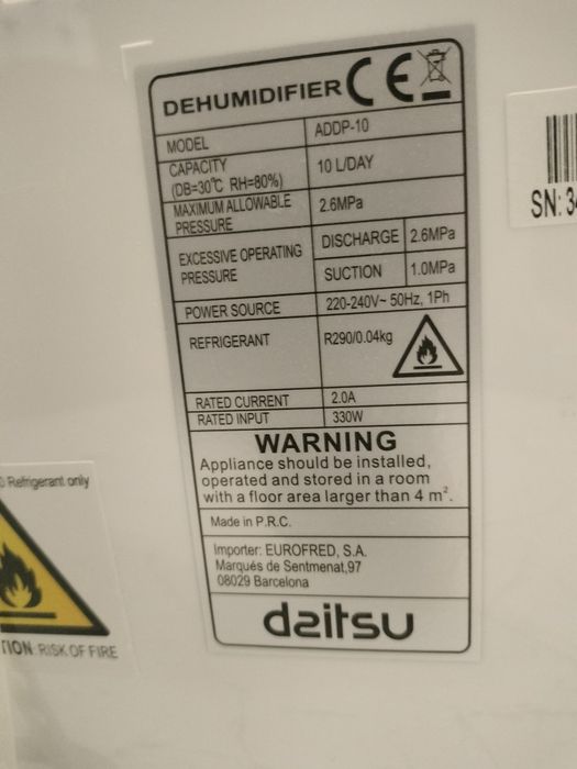 Desumidificador daitsu