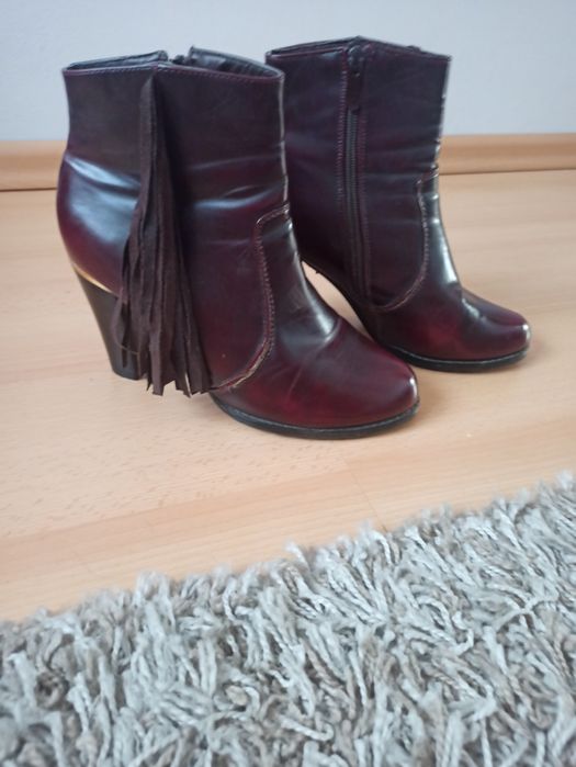 Buty botki bordowe 38