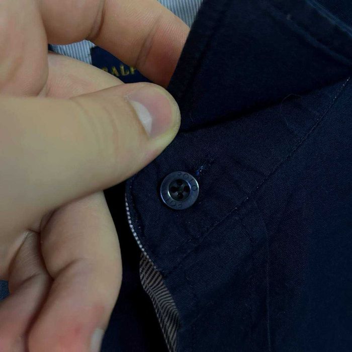 ‼️Знижка на -50%‼️(S)Polo Ralph Lauren рубашка темно-синяя