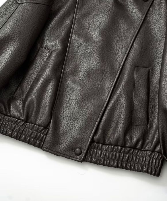 Жіноча шкіряна куртка oversize