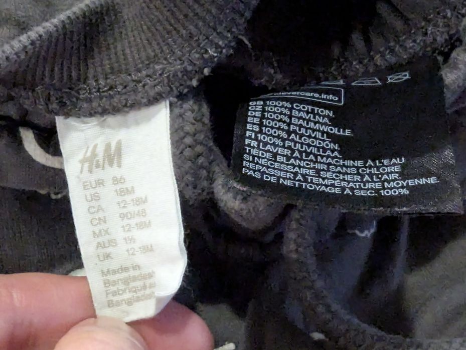 H&M bawełniany dresowy komplet 80-86 cm koparki traktory bez plam i dz