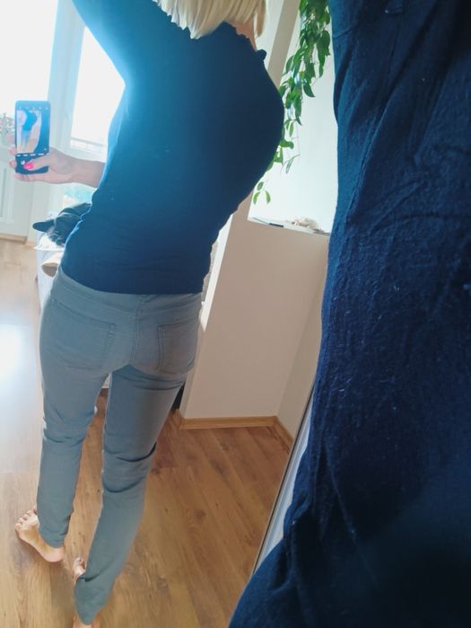 Spodnie rurki szare/grafit r. M/ 38 H&M