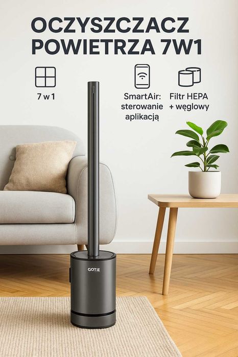 Oczyszczacz powietrza kolumnowy z funkcją grzania GOTIE GOW-007