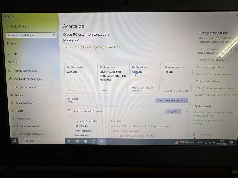 Computador Portátil Asus U32U