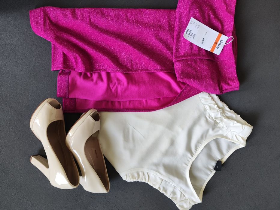 Spódnica MIDI ołówkowa maxi koszula bluzka chrzest wesele szpilki