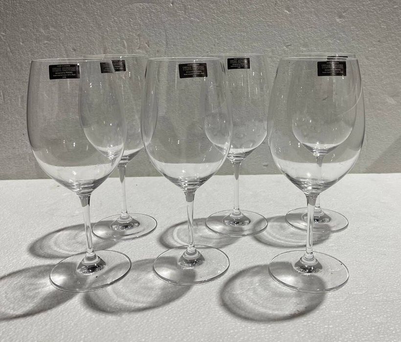 Cristal e vidro - Seis copos de vinho tinto Riedel