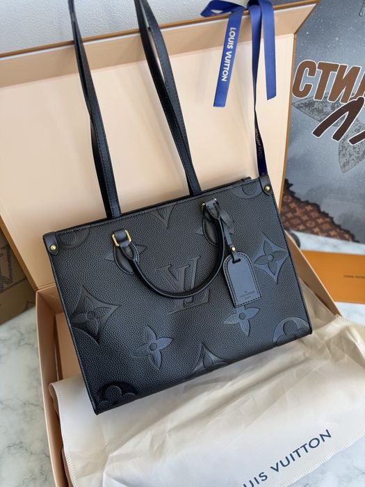 Сумка Louis Vuitton OnThe Go Monogram, сумка шопер чорна, жіноча луі