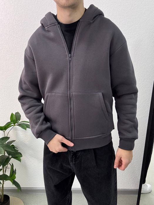 Чоловіче базове худі з капюшоном, на флісі