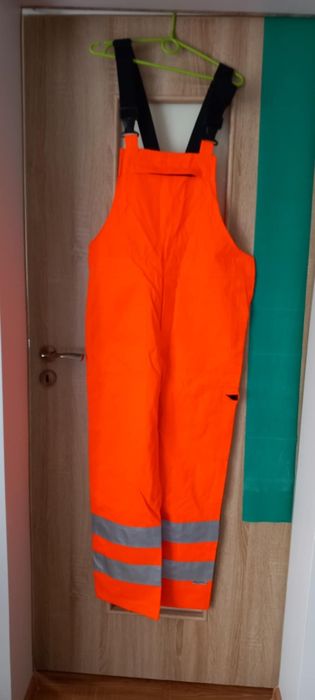 Pomarańczowe ogrodniczki z odblaskami, Krystian,r.XL