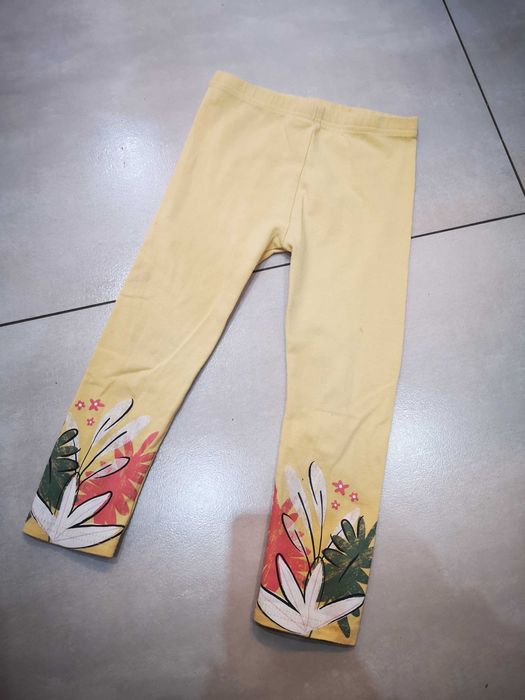 Tex żółte legginsy liście r. 98 cm 2-3 lata