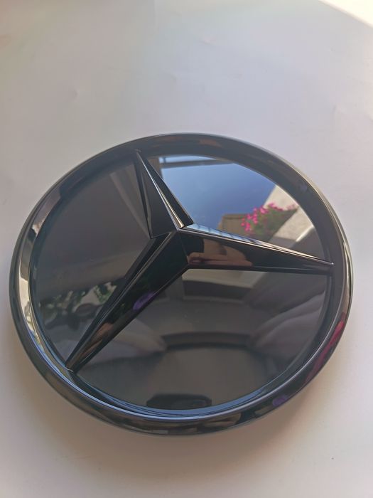 Emblemat Gwiazda Mercedes-Benz Atrapy Przód Gloss Black Czarny Połysk | NOWY