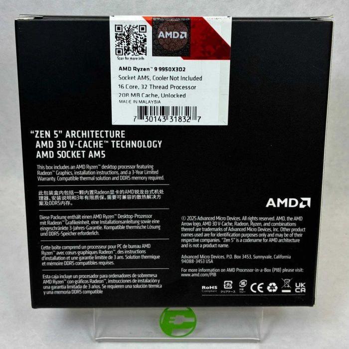 AMD Ryzen 9 9950X3D2 4.30GHz 16 Core  32 Thread AM5