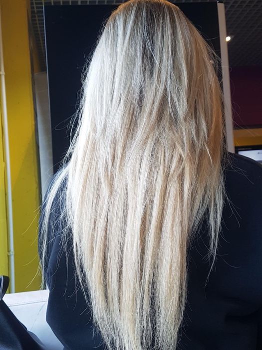 55 pasemek komplet włosy naturalne 45cm dł blond kanapka tape taśmy.
