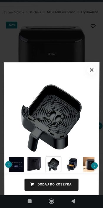 Frytkownica beztłuszczowa Hoffen, 1000 W, 3 l, czarna