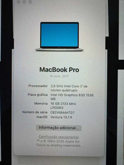 MacBook Pro 15” (2017) – Touch Bar | Funcional com monitor externo